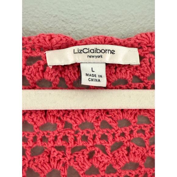 Vintage Liz Claiborne Pink Crotchet Sweater - Picture 4 of 6